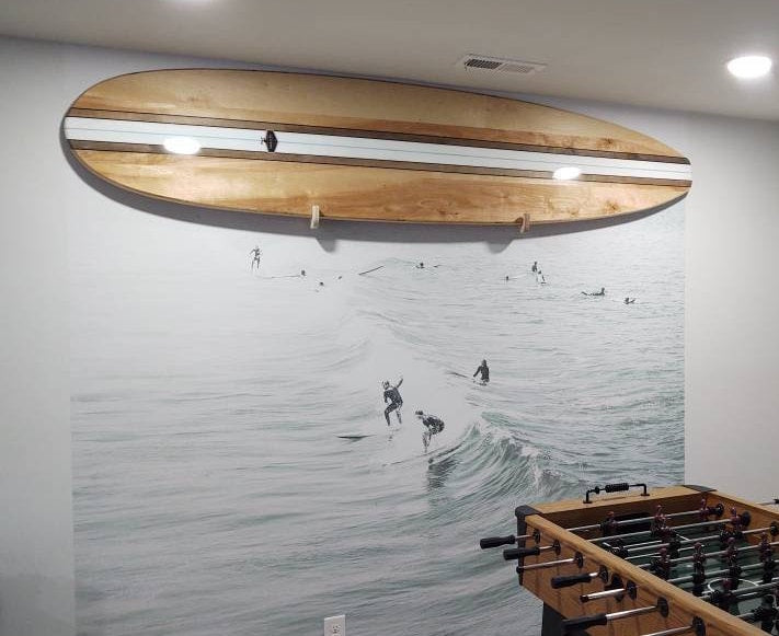 The Bonus Birch Natural Wood Surfboard Wall Art